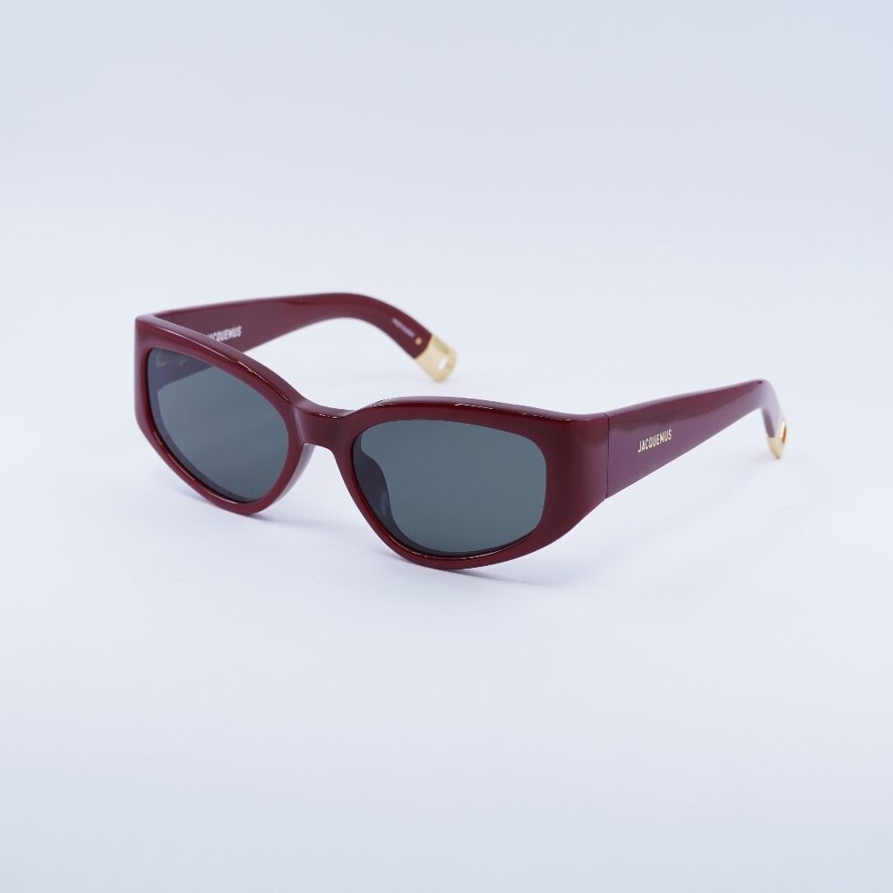 Jacquemus GALA JAC/5 C3 Sunglasses Burgundy Cat Eye Frame, Grey Lenses